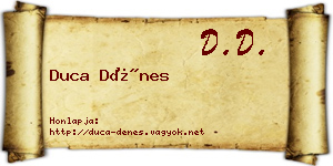 Duca Dénes névjegykártya